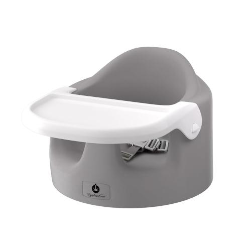 Baby Floor Seat with Removable Tray – Portable Feeding & Activity Booster Seat for Infants, Ideal for Sitting, Mealtime Support, and Playtime, Gray