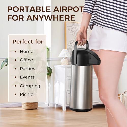 Coffee Carafe for Keeping Hot, 102OZ / 3L Airpot Coffee Dispenser with Pump