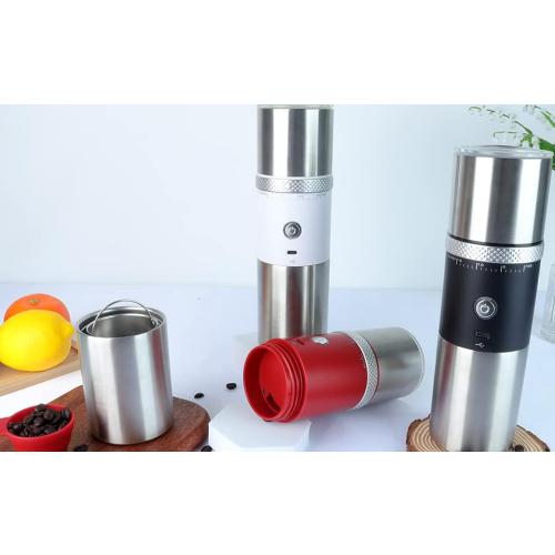 Electric Burr Coffee Grinder,Toycol Portable Cordless Rechargeable Espresso Coffee Bean Grinder,USB Battery Travel Car Coffee Maker with 15 Fine to Coarse Grind Settings for Home Use (Black)