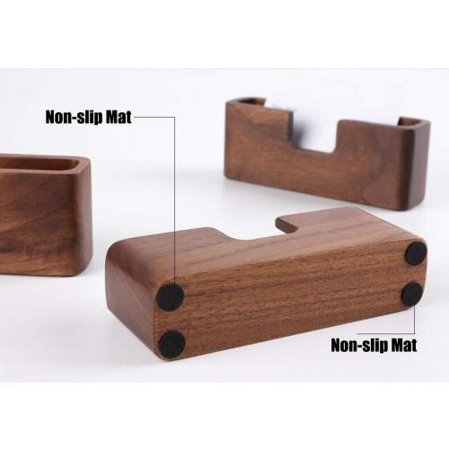 Wood Business Card Holder, Tabletop Walnut Name Card Holder, Office Desktop Wooden Business Card Stand, 50 Cards