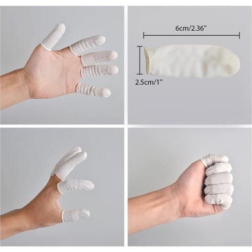 G2PLUS Disposable Latex Finger Cots Rubber, 140g(Approx 205PCS) Fingertips Protective Finger Art Latex Tissue Finger Cot (White)