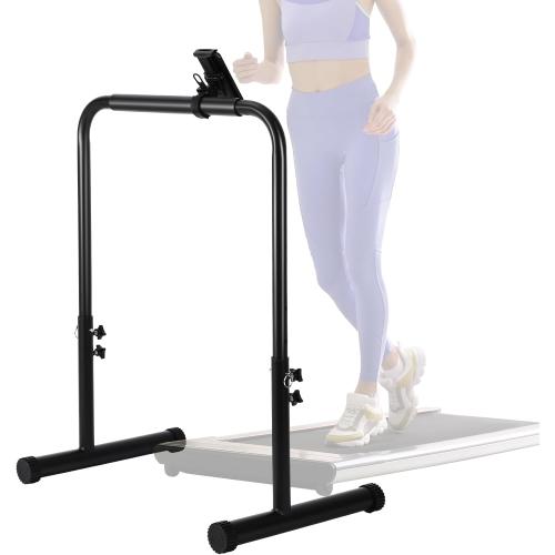 Leinuosen 24.4 Inch Wide Handle Bar for Walking Pad Only with Phone Holder Adjustable Handrail Height from 30.7 to 39.37 Inch Comfortable Grip Stainless Steel Frame Overbold Stable