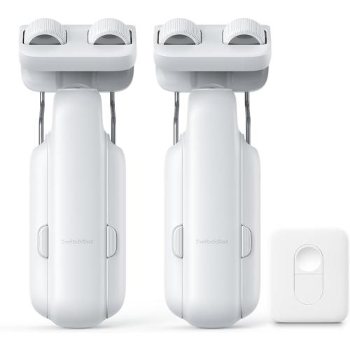 SwitchBot 2025 Automatic Curtain Opener 3 Rod-Bluetooth Remote Control, WiFi&Smartphone Control, Upgraded High-Performance, Add Hub to Compatible with Alexa, Google Home, HomeKit