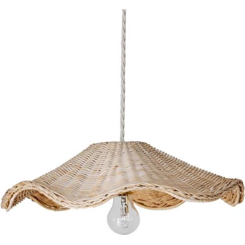 BEBE BASK Hand Woven Rattan Lamp Shade - Unique Wave Wicker Lamp Shade - 17 x 5 Inch - Unique Boho Lamp Shade - Rattan Light Shade - Rattan Pendant Light Shade - Wicker Pendant Light Shade