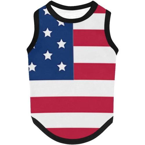 4th of July Vest for Dog American Flag Clothes Small Large Dog Apparel Pet Supplies Shirts (Small, DLR02)