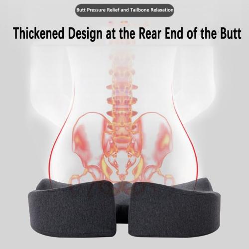 Seat Cushion - Memory Foam Cushion for Office Chair, Car Seat, Airplane, Bleacher - Sciatica & Hip & Coccyx Pain Relief Desk Chair Cushion for Long Sitting Office Workers, Car Drivers