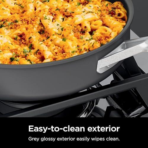 Ninja NeverStick Professional Hard-Anodized 10 Piece Pots & Pans Set, Nonstick Cookware Set, Durable, Oven Safe to 500°F, Slate Grey, C39500