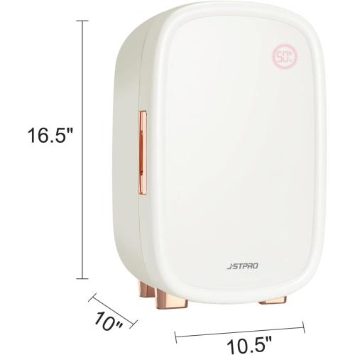 JSTPRO Skincare Fridge 12 Liter, Beauty Fridge for Comestic storage 10°C/50°F   Intelligent Constant Temperature Control Mini Refrigerator, White Compact Cosmetics Refrigerator for Makeup Lipstick