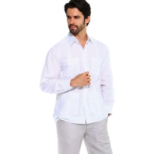 Mojito Collection Men's 2XL Guayabera Shirt Premium 100% Linen Long Sleeve