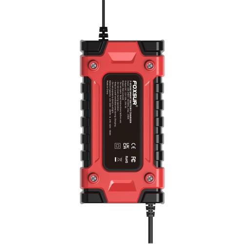 Cirket Battery Charger 12V 10A and 24V 5A-Fully Automatic Car Battery Chargers with Big Size Display Smart Portable Maintainer, Desulfator,Battery Chargers Automobile Lead-Acid (Red)