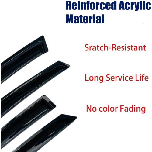Side Window Visor Wind Vent Deflector fit for 2010-2019 Ford Taurus,4pcs Nice Looking Outside Mount Style Shade Sun Rain Guards Set 94194