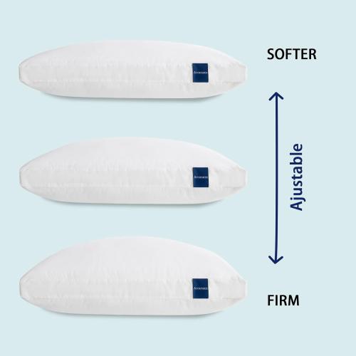 ACCURATEX Pillows  Set of 2, Hybrid Shredded Memory Foam Pillow[Adjustable Loft], Fluffy Down Alternative Fill Removable Cotton Cover, Firm Supportive Pillow for Side Back Sleepers