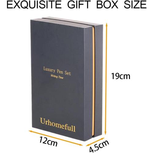 Stunning Luxury Rollerball Pen with 24K Gold Trim,Switzerland Tip with Black Ink Refills, Perfect Roller Ponit Pen Gift Set for Men Women, Fancy Writing Set for Business,Black