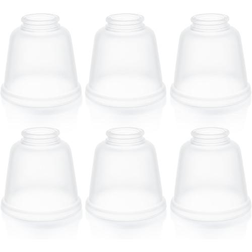 6 Pcs Frosted Glass Globes for Ceiling Fan Lights Covers Glass Lamp Shade Replacement for E26 Chandelier Table Wall Sconce, 2-1/8 Fitter, 4-5/8 Diameter x 4-1/2 Height