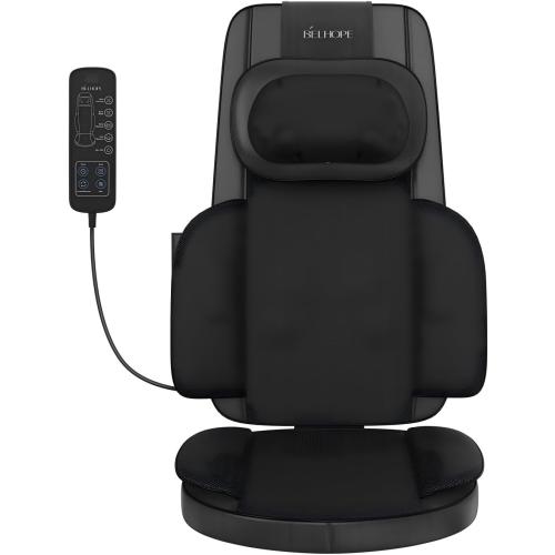 belhope Shiatsu Neck and Back Massager with Heat, 4D Kneading Back Massager for Pain Relief Deep Tissue, Comfortable Back Massage for Chair, Massage Mat for Office Home, Gifts for Men Women Parents