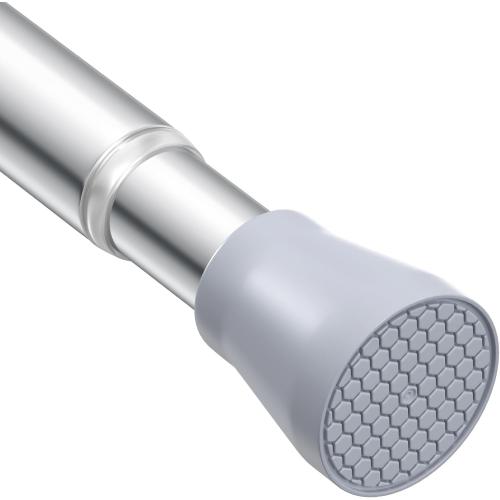 Silver Tension Curtain Rod for Windows 28 to 48 Inch