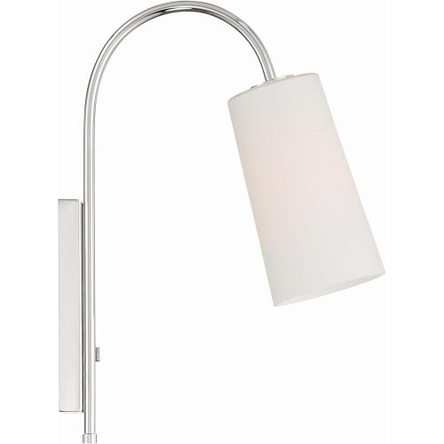 Crystorama Alexa 1 Light Glass Shaded Polished Nickel Task Sconce