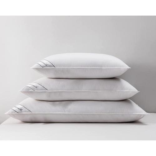 King Size Goose Down Feather Hotel Collection Bed Pillow for Sleeping for Back, Stomach or Side Sleepers King Size(20x36IN) White 1 Pack