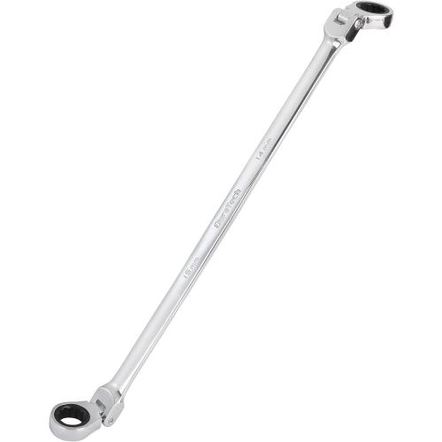 Size 14x15 mm Steel DURATECH 14 * 15 mm Extra Long Flex-Head Ratcheting Wrench, Metric, CR-V Steel