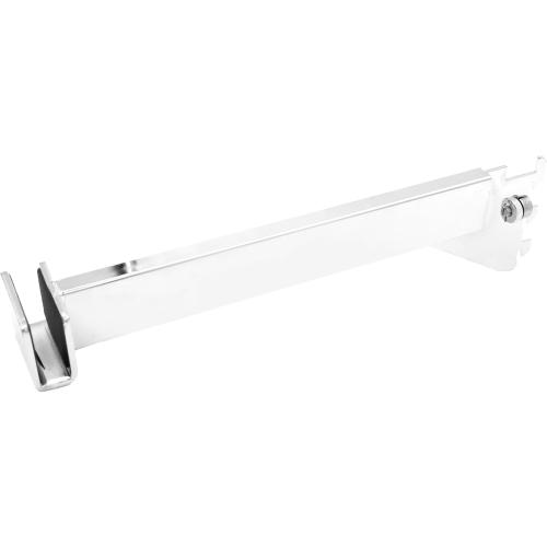 SSWBasics 12 inch Chrome Dimensional Hangrail Bracket for Slotted Standards - 1 inch slots 2 inch on center - Pack of 4