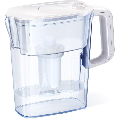 AQUAPHOR 5 Cup Compact Water Filter Pitcher with 1 x B15 Filter | Reduces Chlorine & Heavy Metals | Fast Flow Water Filtration | BPA-Free & Dishwasher Safe | Improved & Filtered Water (White)‼️light dirt and incomplete‼️