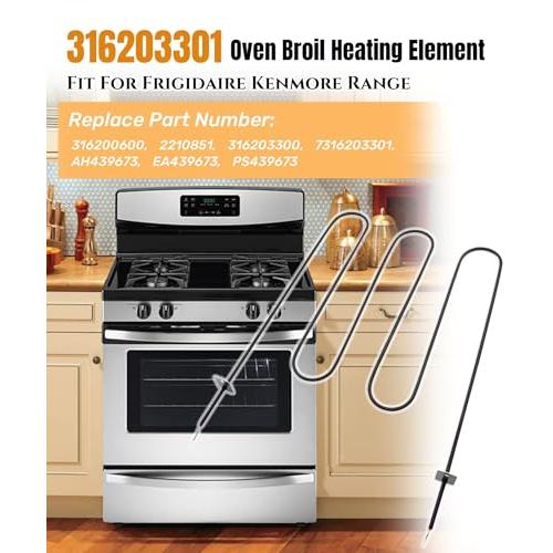 316203301 316203300 Oven Broil Heating Element