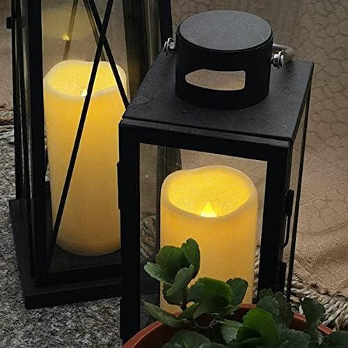 2PCS 7 Waterproof LED Flameless Timer Candles, 1000 Hours Long Battery Life/Flickering Battery Operated Electric Outdoor LED Large Pillar Candle for Outside Lantern Festival Decor etc.