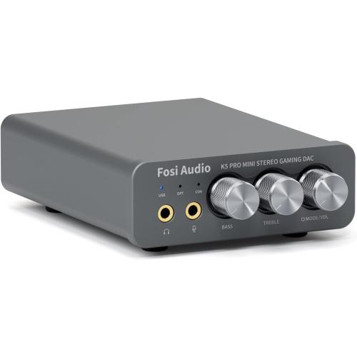 Fosi Audio K5 Pro Gaming DAC Headphone Amplifier Mini Hi-Fi Stereo Digital-to-Analog Audio Converter USB Type C/Optical/Coaxial to RCA/3.5MM AUX for PS5/PC/MAC/Computer