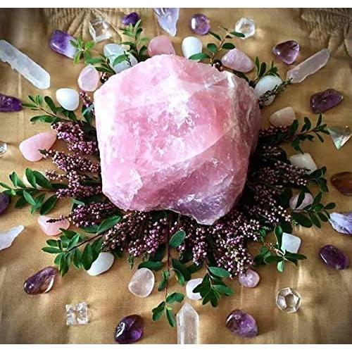Simurg Raw Rose Quartz Stone 1lb Rose Quartz Rough Crystal ‌Aroma Stone - Rose Quartz Rocks for Cabbing, Tumbling, Cutting, Lapidary, Polishing, Reiki Crystal Healing