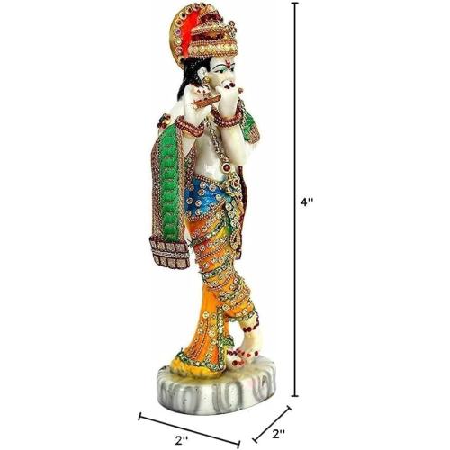 Krishna Statue Laddu Gopal Murli Radha Karishna Idol Murlidhar Krishan Kanhiya Idol Radha Krishna murti for Diwali puja and Festivals Pooja Item Size 12 inch Multicolor