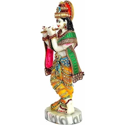 Krishna Statue Laddu Gopal Murli Radha Karishna Idol Murlidhar Krishan Kanhiya Idol Radha Krishna murti for Diwali puja and Festivals Pooja Item Size 12 inch Multicolor