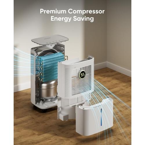 Size 34 Pint Color White  Dehumidifiers for Home, Basement, Bedroom, Bathroom, 2500 Sq.ft Dehumidifier with Drain Hose, Smart Humidity Control & Display, 3 Operation Modes, 24H Timer, Child Lock (White)