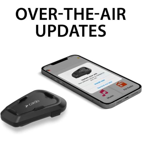 Cardo Systems Spirit Motorcycle Bluetooth Communication Headset, 2-Way Bluetooth, Thin 32mm Speakers, Waterproof, Universal Connectivity - Single Pack