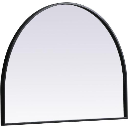 Reflection, Metal Frame Arch Mirror 26X36 Inch in, Modern, Black