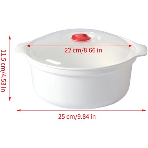 Microwave Steamer Kitchen Cooking Bowl | with Lid Anti-scalding Anti-slip Handle Microwave Steamer Bowl for Noodles, Dumplings, Bread, Vegetable Broccoli Spaghetti