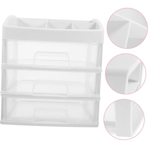 Desktop Storage Box Organizer Multi Transparent Drawer for Makeup Sundries and Office Supplies Space-saving Design for Home Dorm and Classroom Use