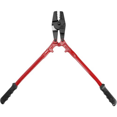 QWORK Hand Swager Crimper 24 Inch - Wire Rope Crimping Tool, 5 Cavity 1/16 3/32 1/8 5/32 3/16 Swaging Tool