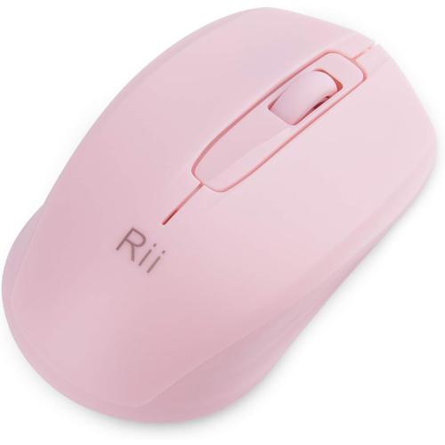 Rii Wireless Mouse,2.4G Portable Computer Mice for PC, Laptop, Windows,Office Included Wireless USB dongle (Pink)
