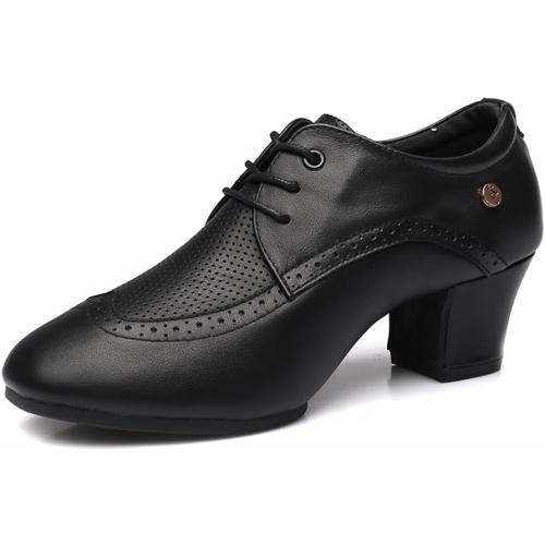 Women's Dance Shoes, Leather Latin Dancing Gym Fitness Trainers Fashion Trainers Practice Teaching Shoes for Female.(SIZE 38)