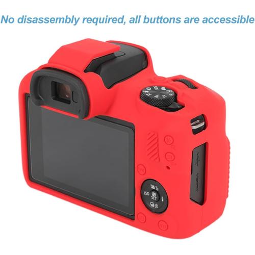 Pocoukate Case for Canon EOS R100 Camera, Soft Silicone Protective Cover Skin with EOS R100 Screen Protector Accessories for Canon EOS R100 Mirrorless Camera Silicone Case - Red