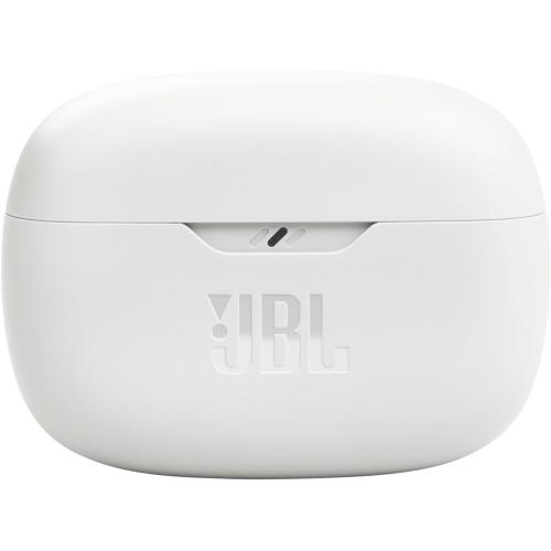 JBL Vibe Beam - True Wireless JBL Deep Bass Sound Earbuds, Bluetooth 5.2, Water & Dust Resistant, Hands-free call with VoiceAware, Up to 32 hours of battery life (White)