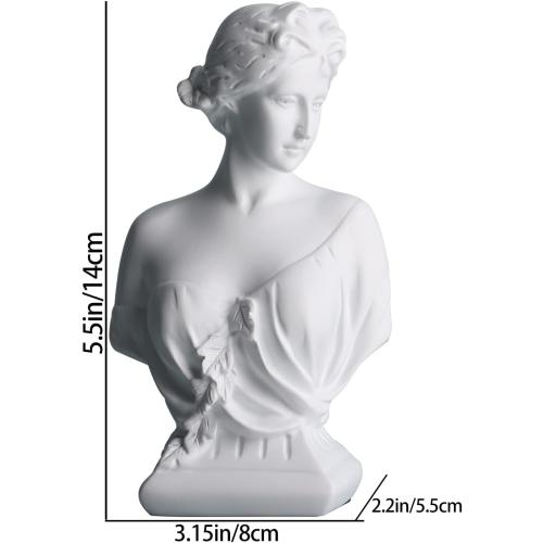 DOVDOV Greek Goddess Decoration, Young Venus Bust, Classic Roman Bust, Greek Mythology Decoration, for Home Decorative Statues, Home Office, Bedroom, Console, Shelf Decoration