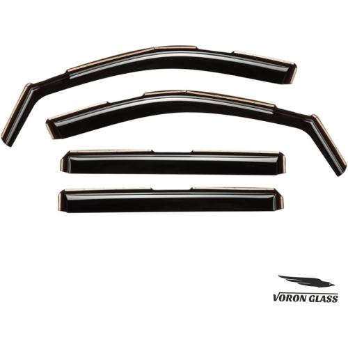 Voron Glass in-Channel Extra Durable Rain Guards for Chevy Silverado/GMC Sierra 1500 2019-2026 Crew Cab,Window Deflectors,Vent Visors,4pcs - 220089