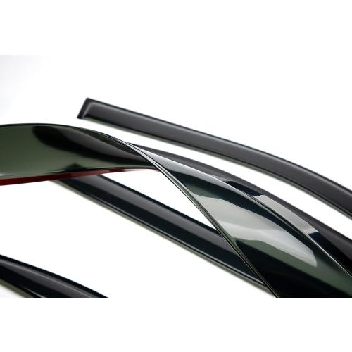 4 Pcs Deebior Side Wind Vent Deflector Set fit for 2008-2016 Chrysler Town & Country,2008-2020 Dodge Grand Caravan,4pcs Out-Channel Tape-On Nice Rain Guards, Dark Smoke Window Visors 94251