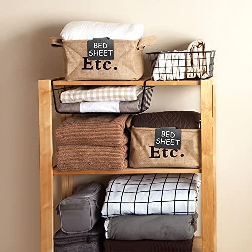 32 Pieces Basket Labels Clip Set, Include 30 Pieces Kitchen Clip Label Holder Removable PVC Bin with 2 Pieces Chalk Marker for Basket Pantry Organization Box (Black Label Clip, White Pen)