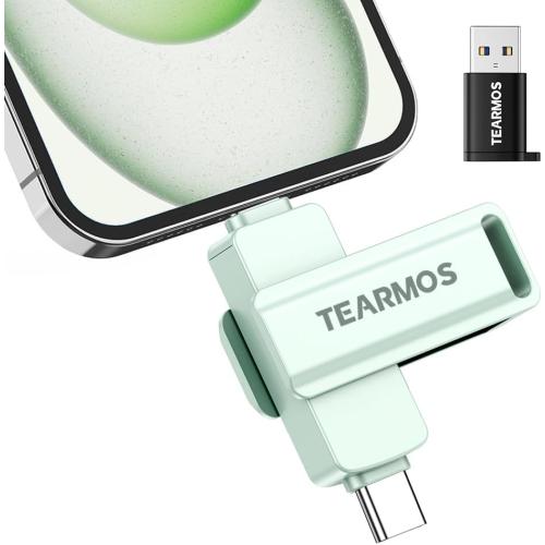 256GB Photo Stick for iPhone Flash Drive, Memory Stick Phone Storage for Photos and Videos Files Backup, Compatible with iPhone iPad Android PC, Plug & Play, No App Required (Green)