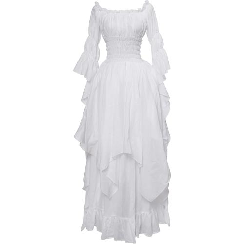 NSPSTT Victorian Dress Renaissance Costume Women Gothic Witch Dress Medieval Wedding Dress