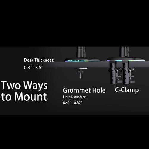 NB Gaming Monitor Arm or for 32 to 60 Inches Screen, Load up to 20 kg, VESA 75/100, RGB-Light, Heavy Duty, Multi Angle Adjustable, Premium Aluminum, Blue