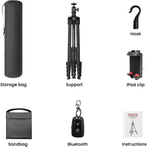 70 Phone Tripod & Selfie Stick, Horizontal Overhead Tripod, Extendable Camera Cell Phone Tripod Stand with Wireless Remote and phone Holder for Filming Video Recording Live Stream