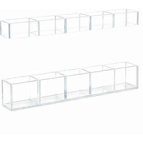 Transparent Acrylic Straw Holder, 9.5 Inch Adjustable Height Straw Storage Box, Wall-Mounted Cabinet Storage Rack, Kitchen Accessories